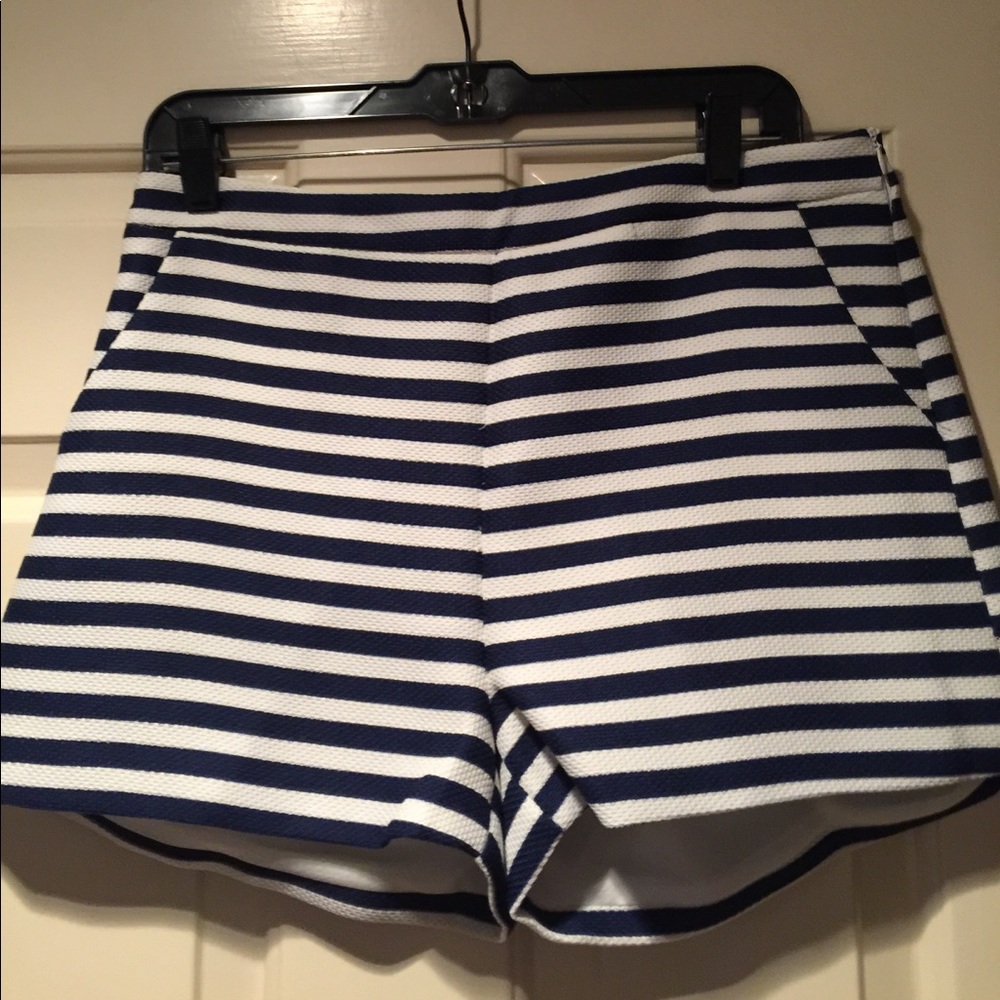 NWOT Jenn Blue and White Striped Shorts.