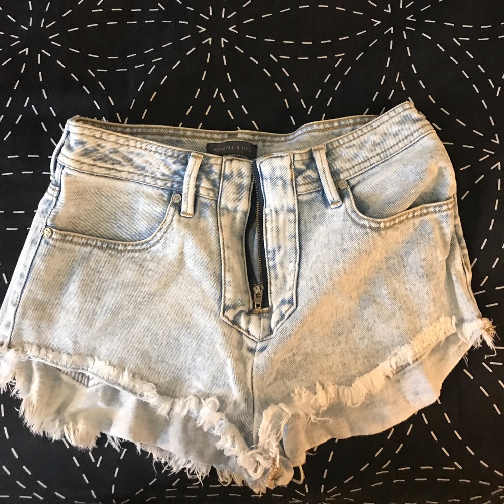 High rise denim shorts