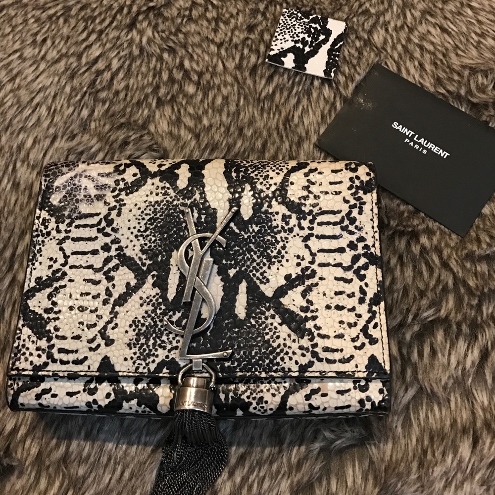 YSL PYTHON MONOGRAMME SL SHOULDER BAG