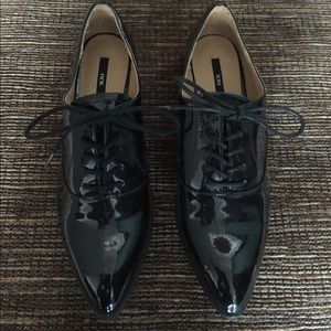 Black Patent Leather Flat Dress Shoes