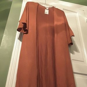 long flutter sleeve cardigan duster