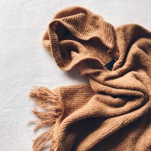 Steve Madden Poncho Sweater With Fringe and Hood