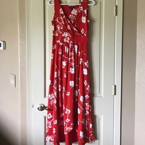 Lands End faux wrap tulip hem maxi dress