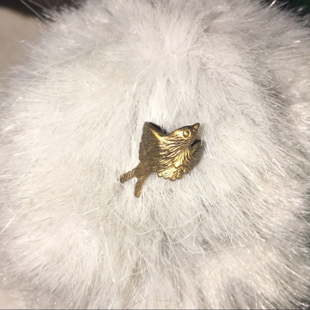 Bronze bird ear cuff