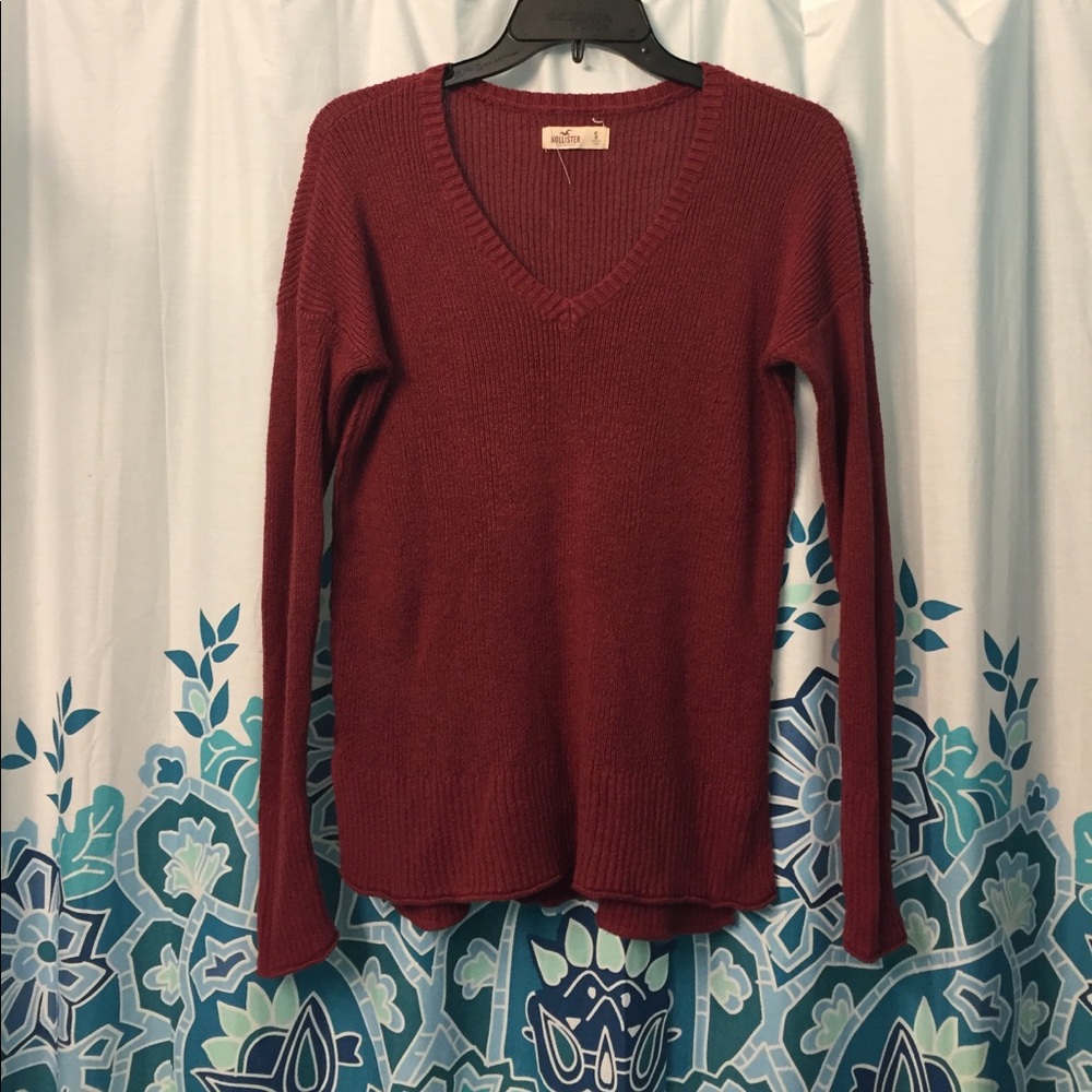 SOLD // Red v neck sweater