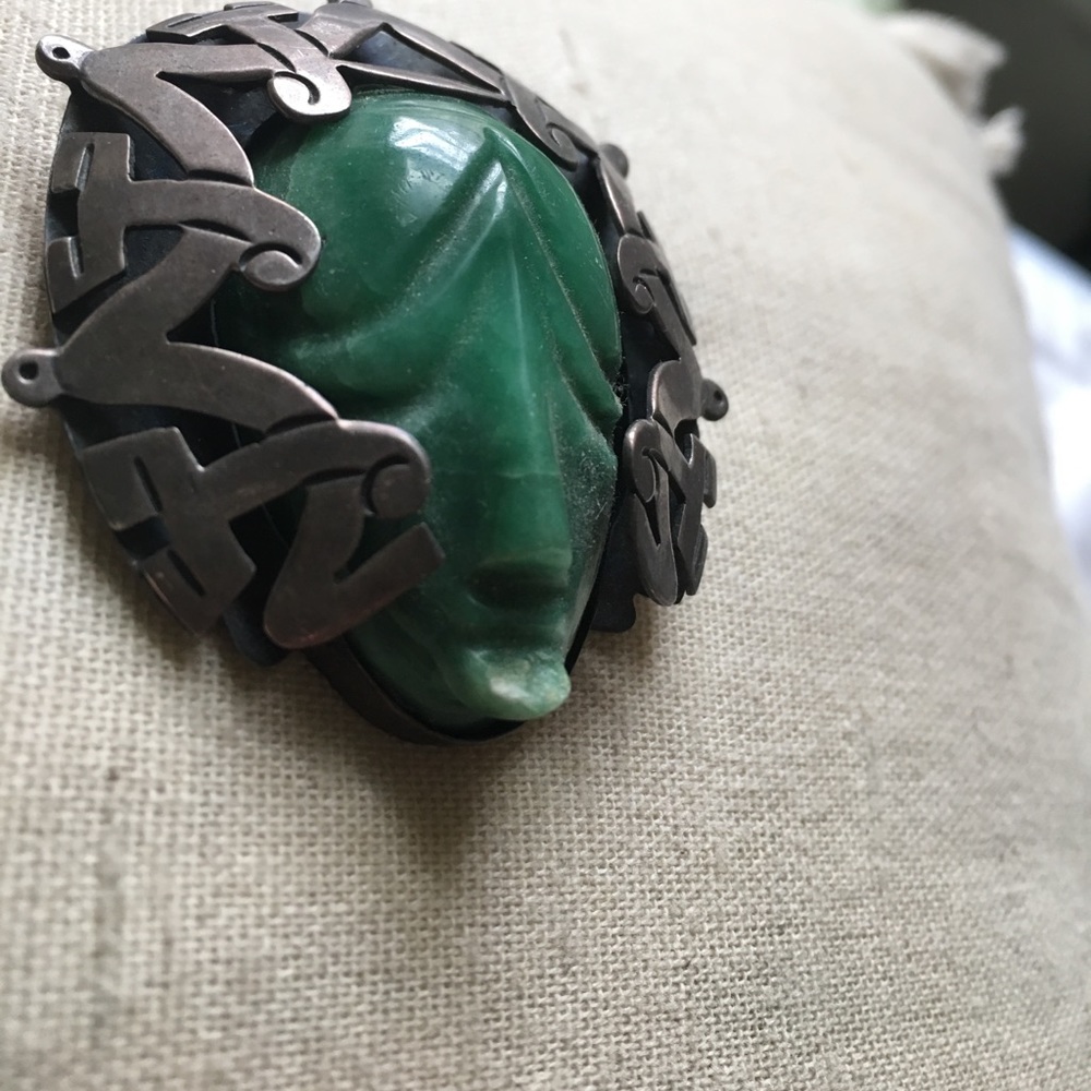 Vintage Mexican Silver Jade and sterling silver
