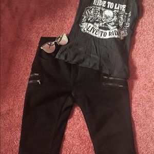 Black high waisted jeans