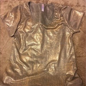 Classic-T Lularoe large grey gold