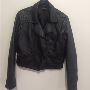 Moto style vegan leather  jacket