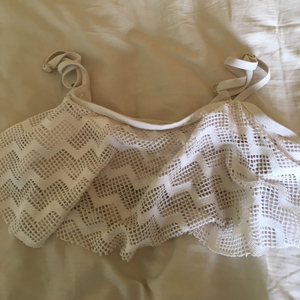 roxy crop swim top / bikini white