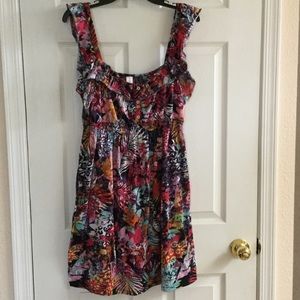 Flirty, ruffled, tank styled floral summer dress