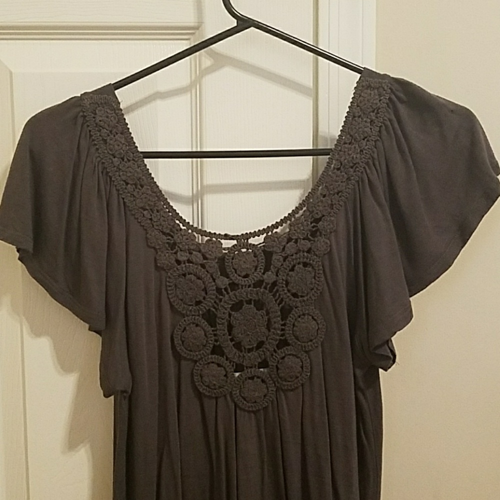 Gray knitted blouse