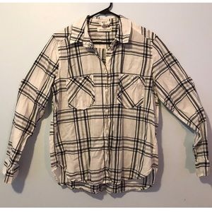 H&M White & Navy Button Down