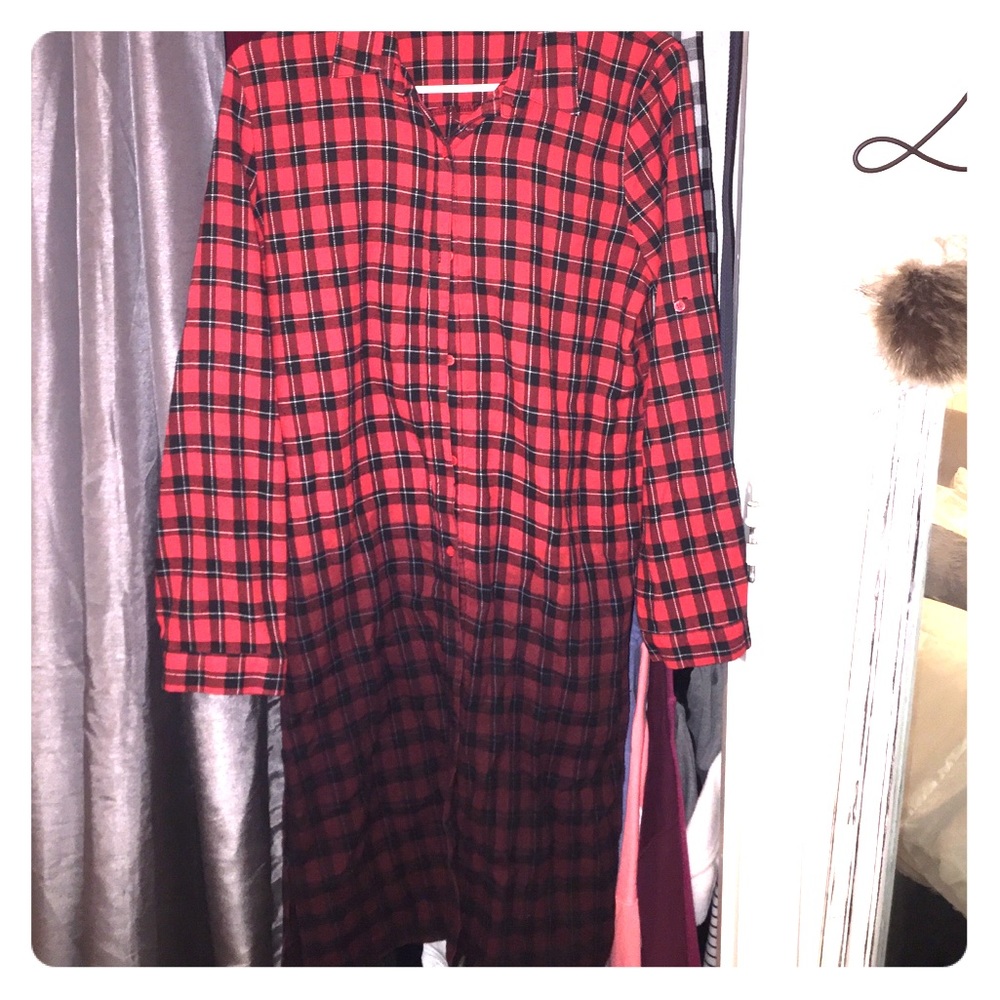 Knee length button down shirt