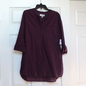 Navy and Maroon Checked Tunic