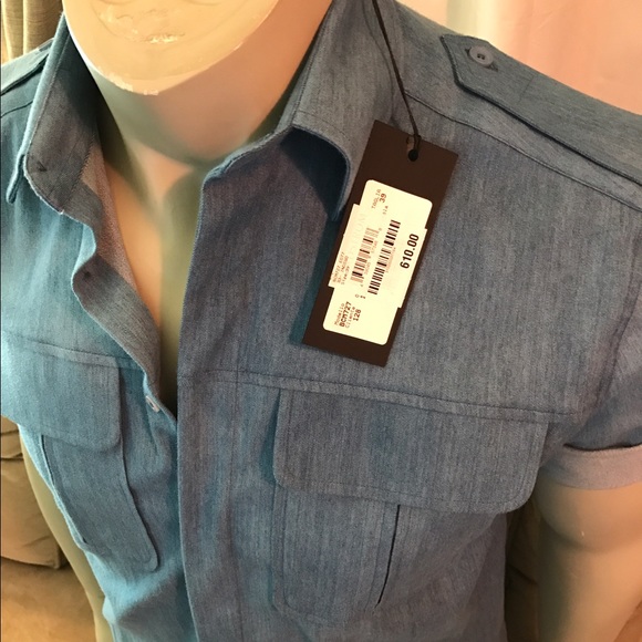 Neil Barrett blue short sleeve button down - Picture 4 of 4