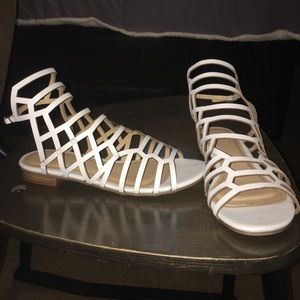 White strappy sandals!!!! Only worn once!