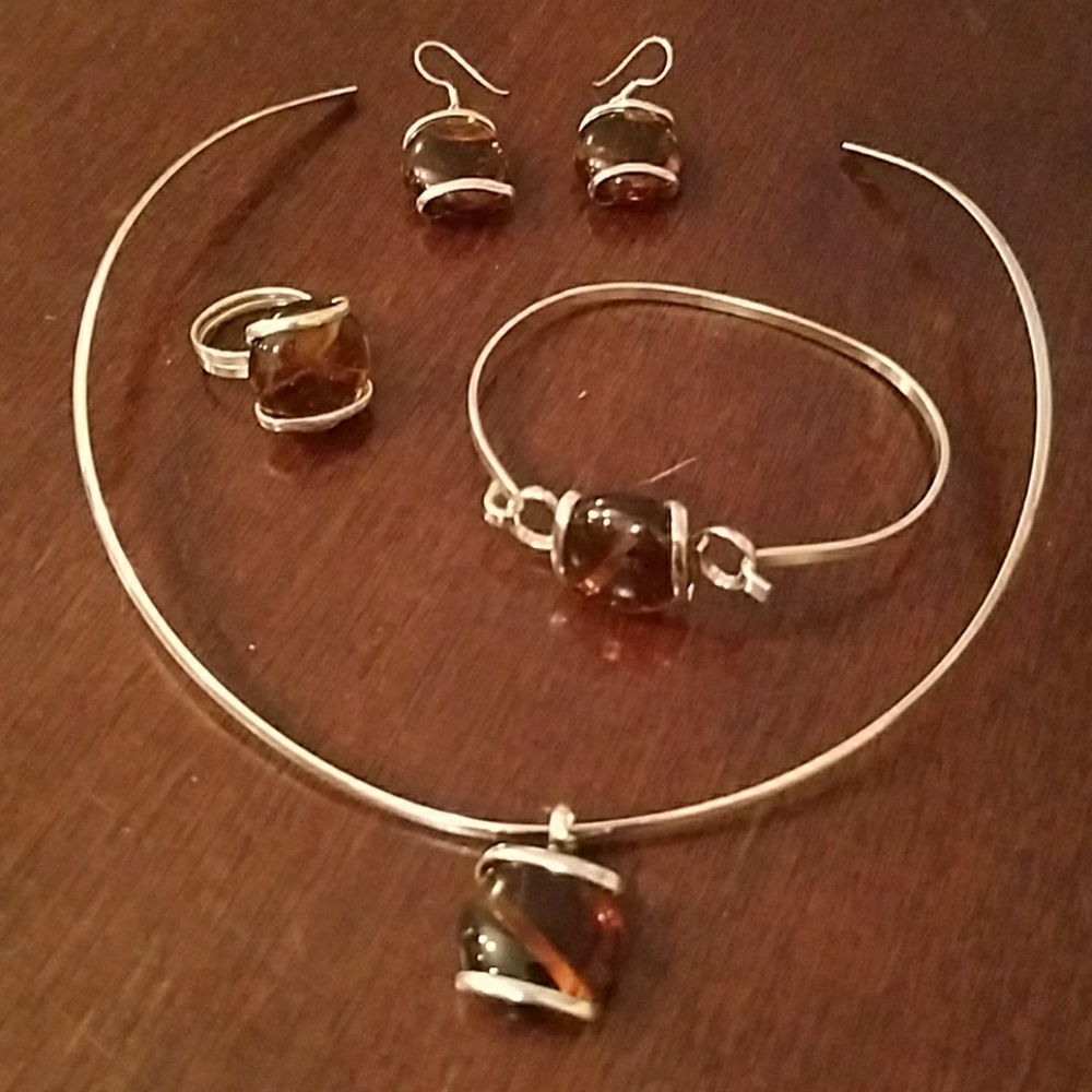 New Brown Stone jewlery set