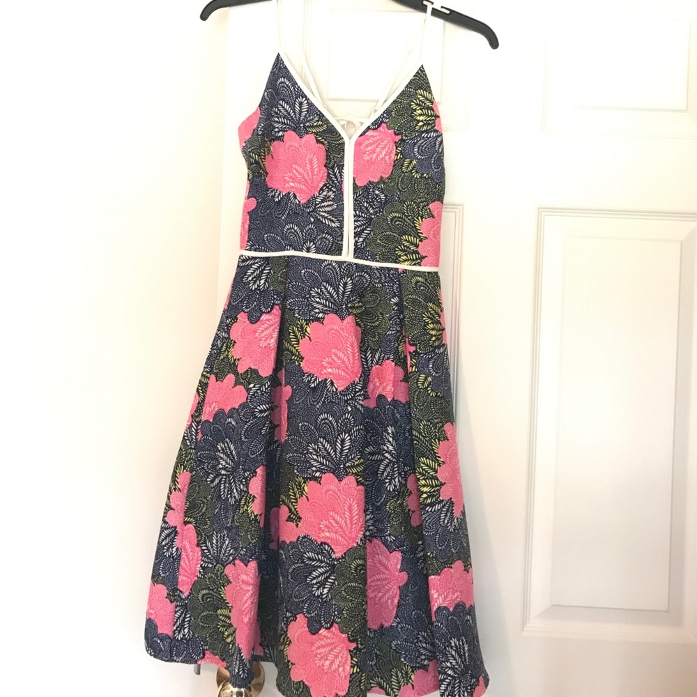 Patterned Linen Dress, size S