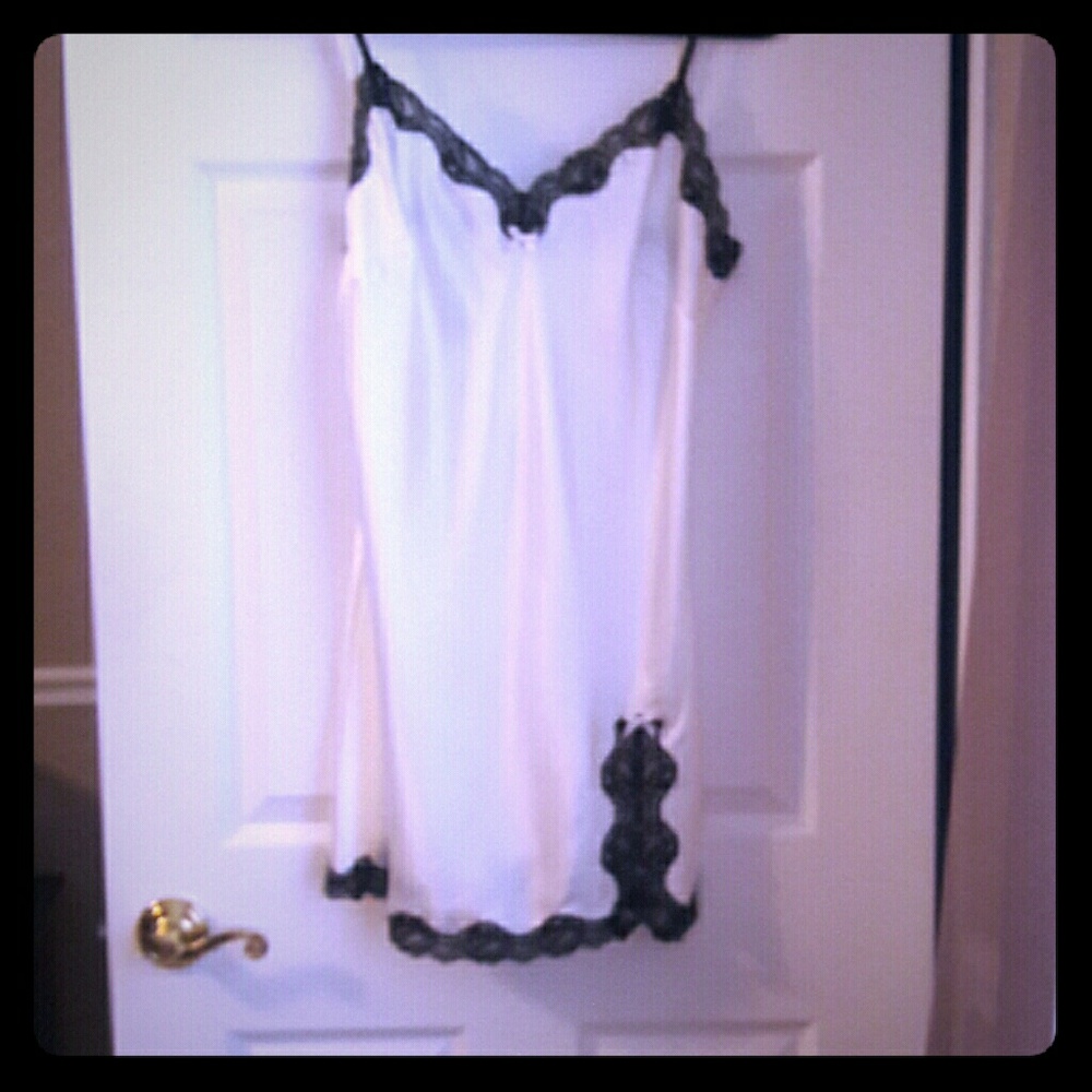 Victoria's Secret White & Black Silk Nighty