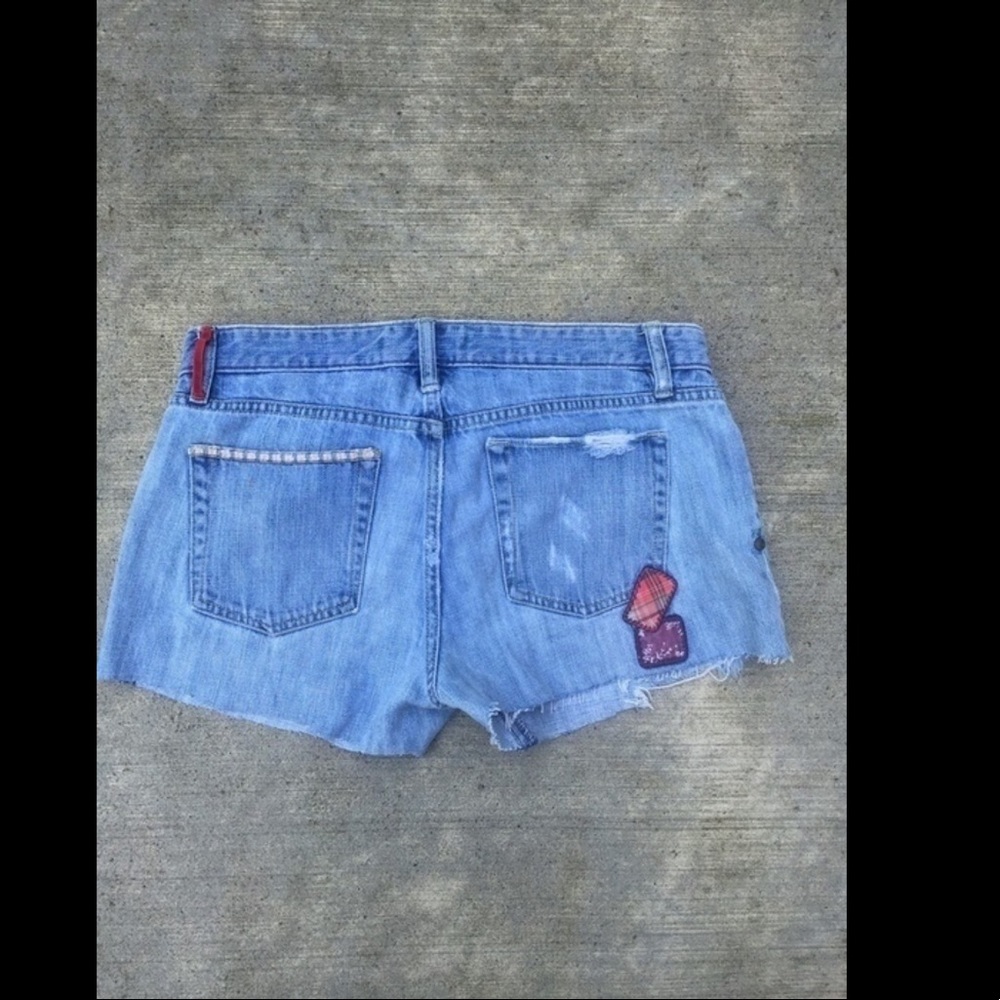 Cutoff Patched Shorts