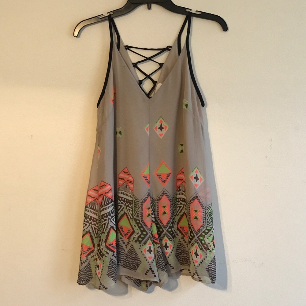 Aztec print thin strapped Lush Romper