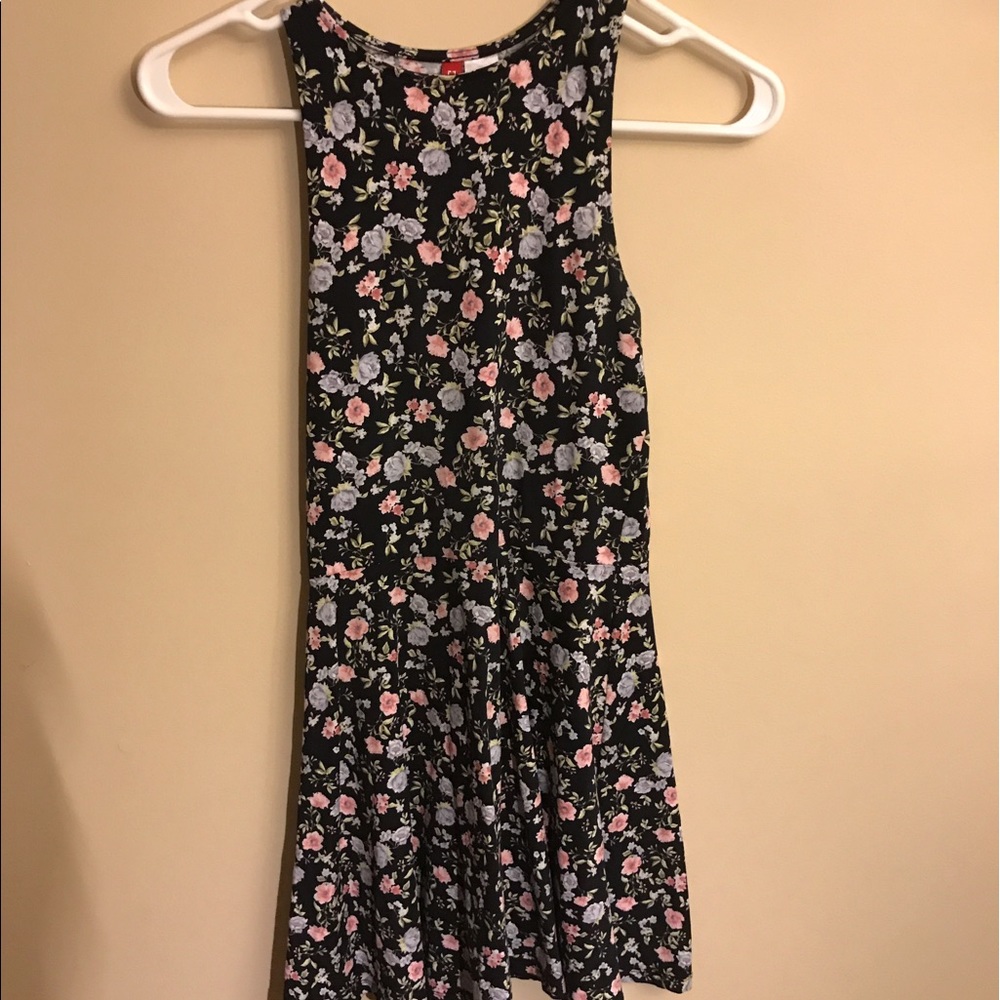 black floral skater dress