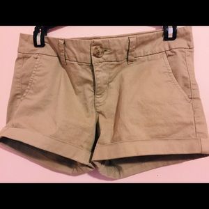 American eagle midi length khaki shorts