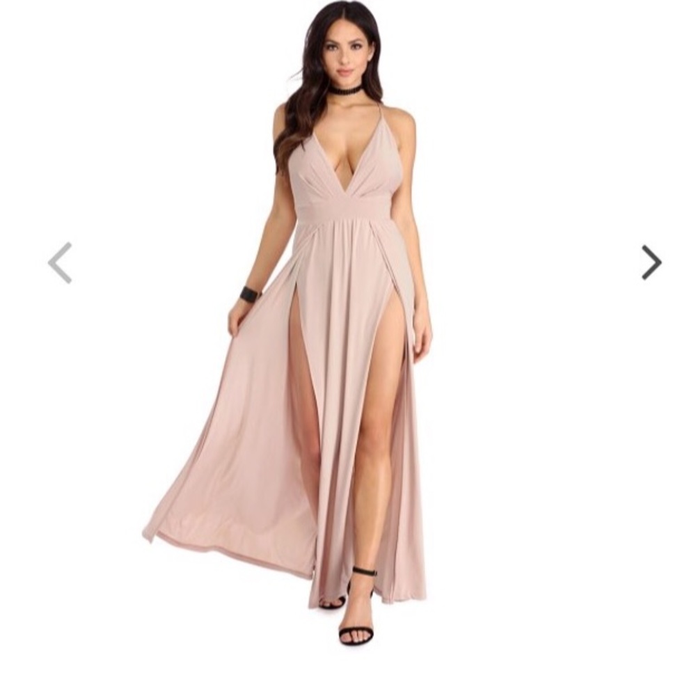 Low Cut Dress with Slits