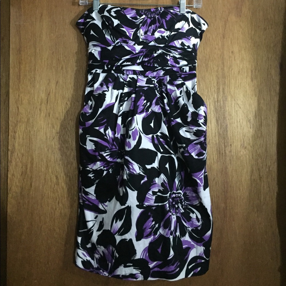 Snap Floral strapless dress