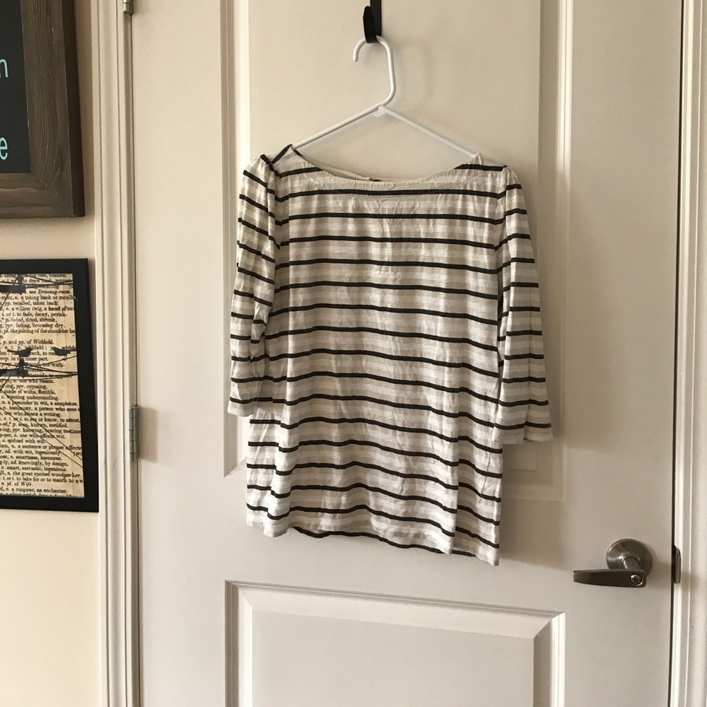 Black/White/Cream 3-Quarter length shirt