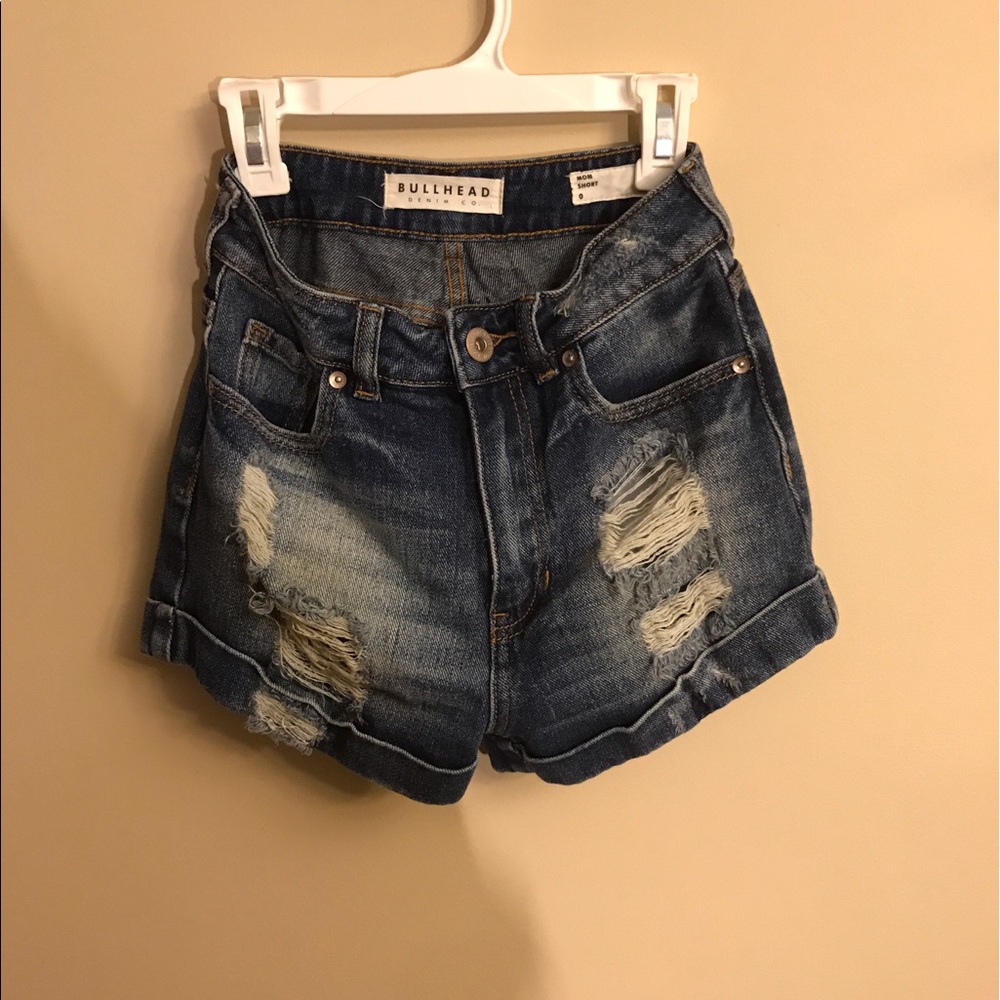 denim mom shorts
