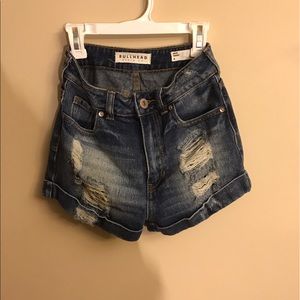 denim mom shorts