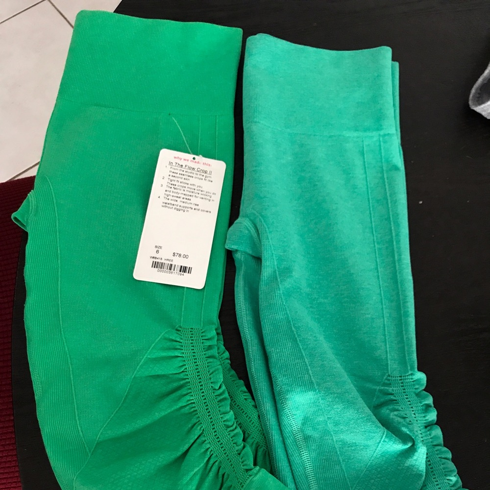 NWT Bright Lime Green in the flow crop II