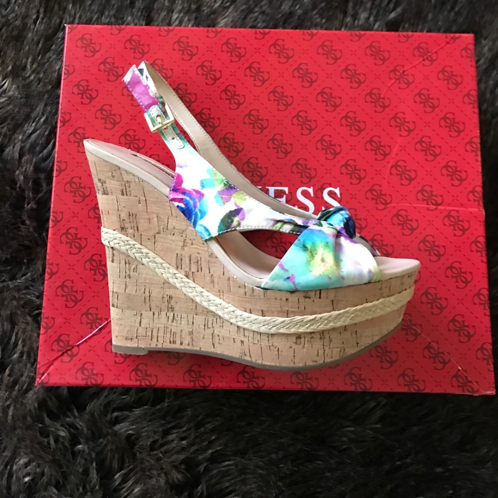 Satin Peep Toe Wedges