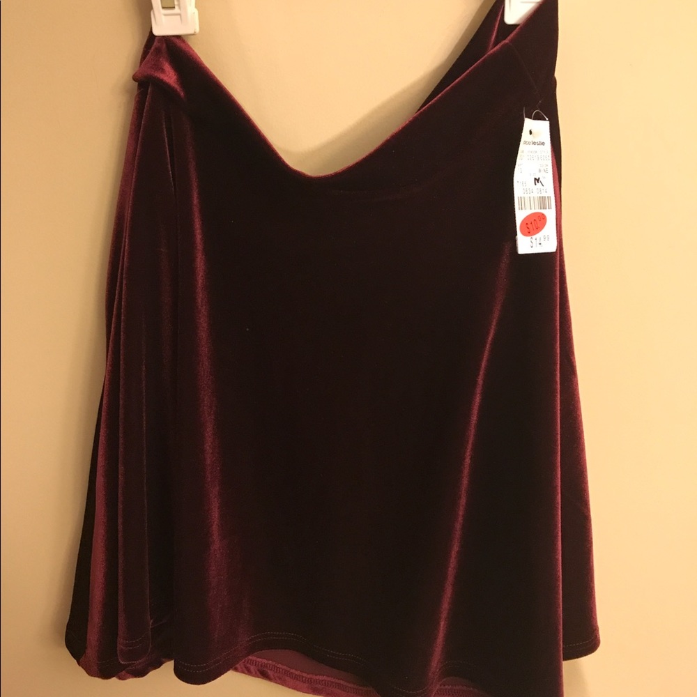 maroon velvet skater skirt