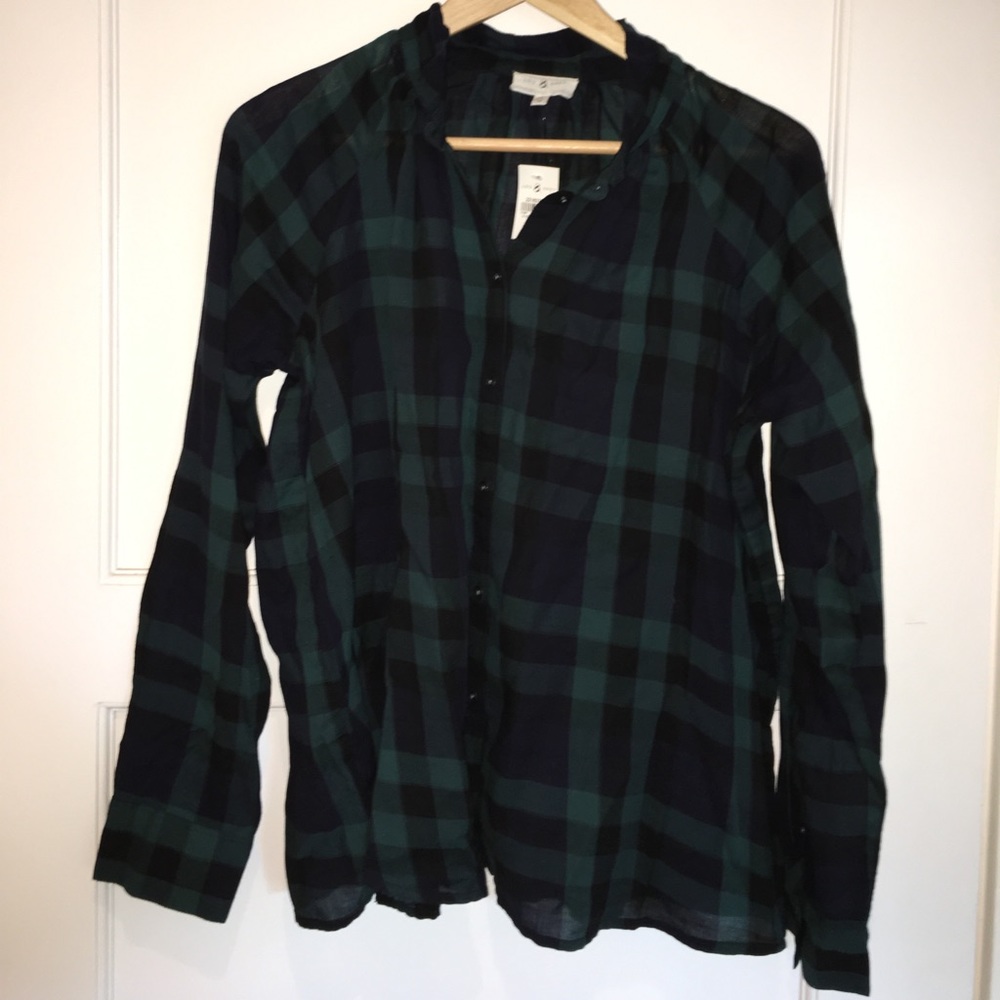 green plaid shirt