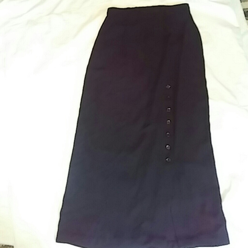 Studio C black maxi silky skirt