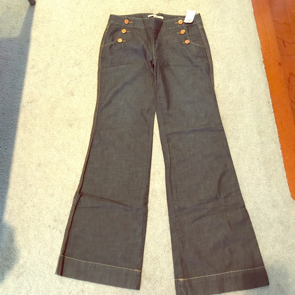 Long Denim wide leg pant NWT