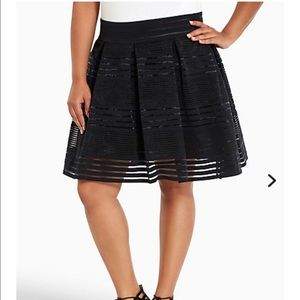 Torrid Striped Sheer Flared Skirt NWT