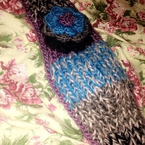 A yarn head wrap.