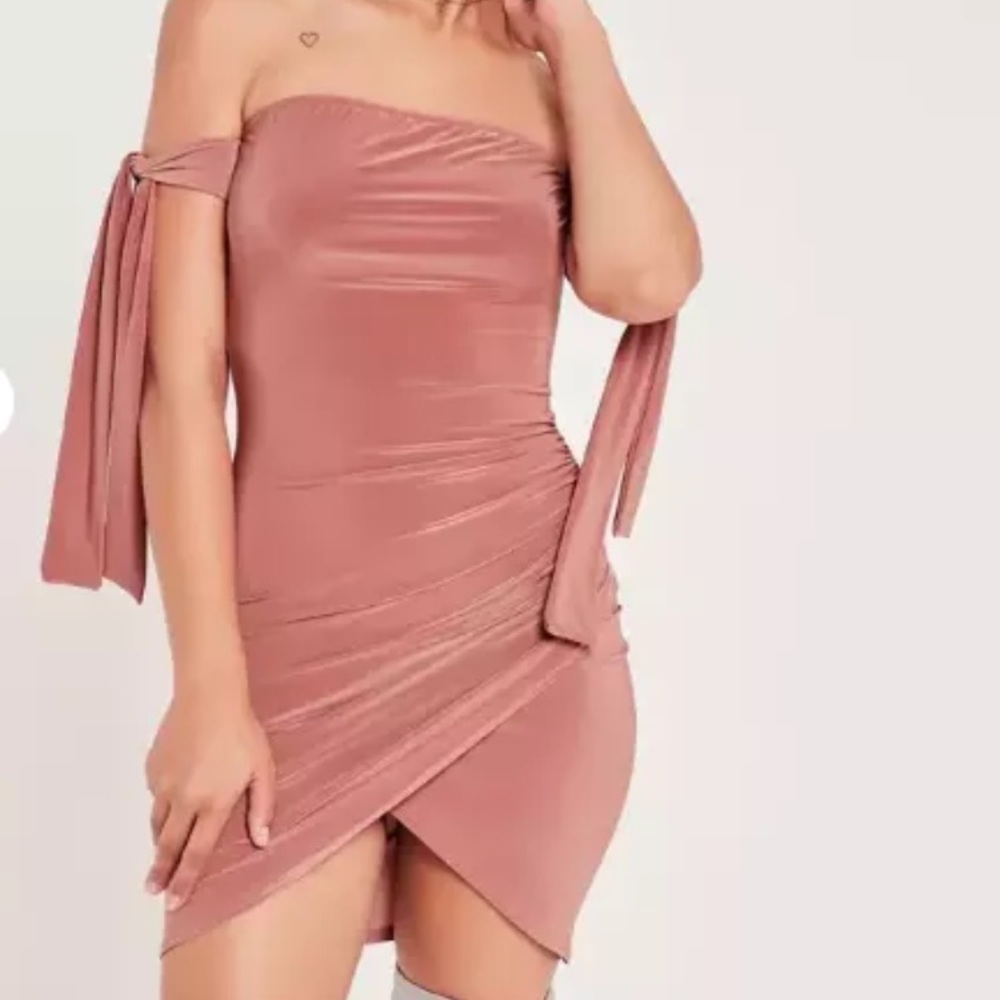 Slinky Tie Detail Mini Dress - Picture 1 of 4