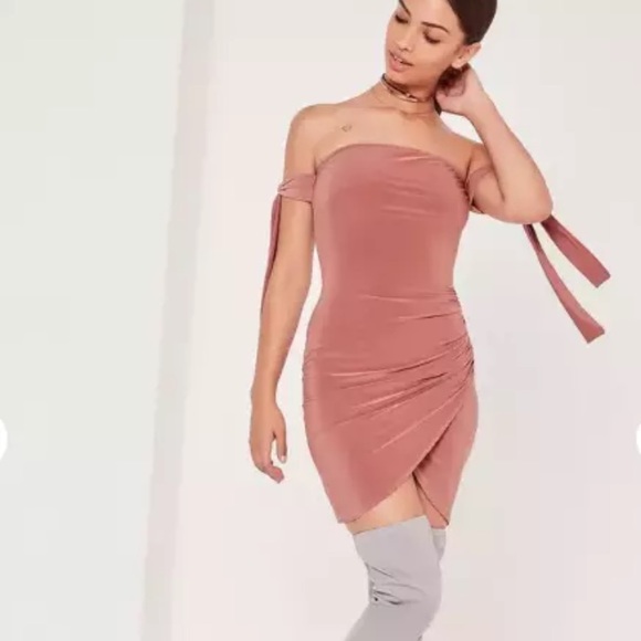 Slinky Tie Detail Mini Dress - Picture 2 of 4