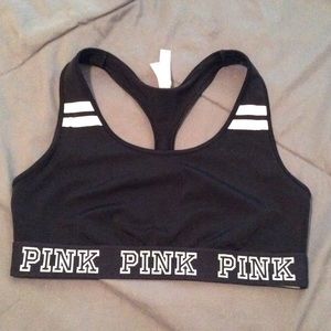 Pink sports bra