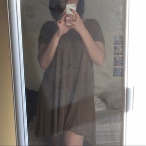 Zara olive green half sleeve shift dress