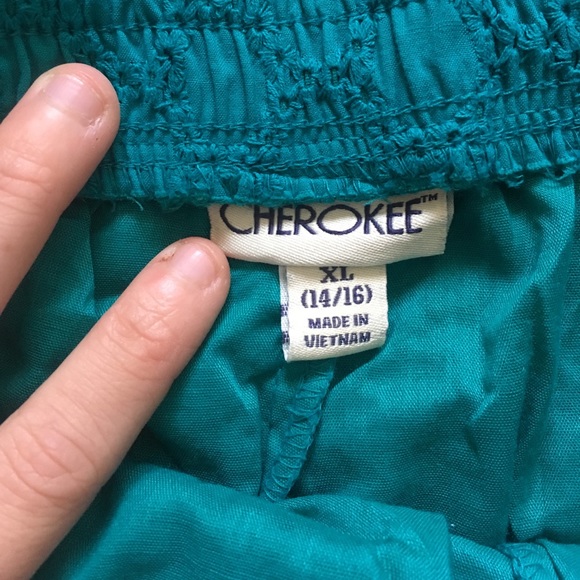 Teal Eyelet Lace Shorts - Picture 2 of 3