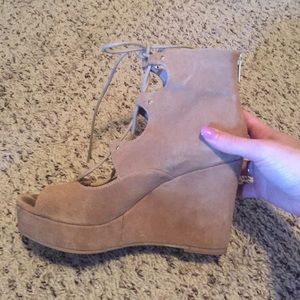 Suede Free People wedges