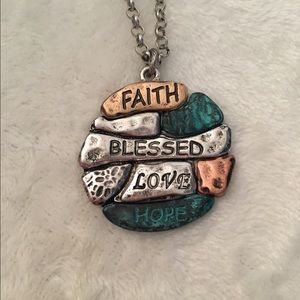 Faith Blessed Love Hope Necklace and earrings set