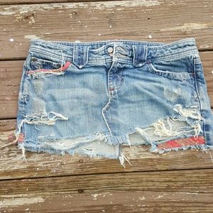Custom denim mini skirt