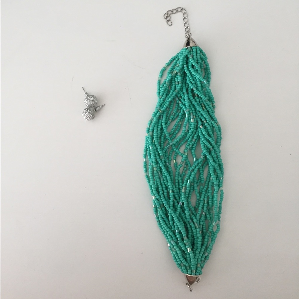 Turquoise Sequin Multi-Strand Bracelet - Picture 3 of 4